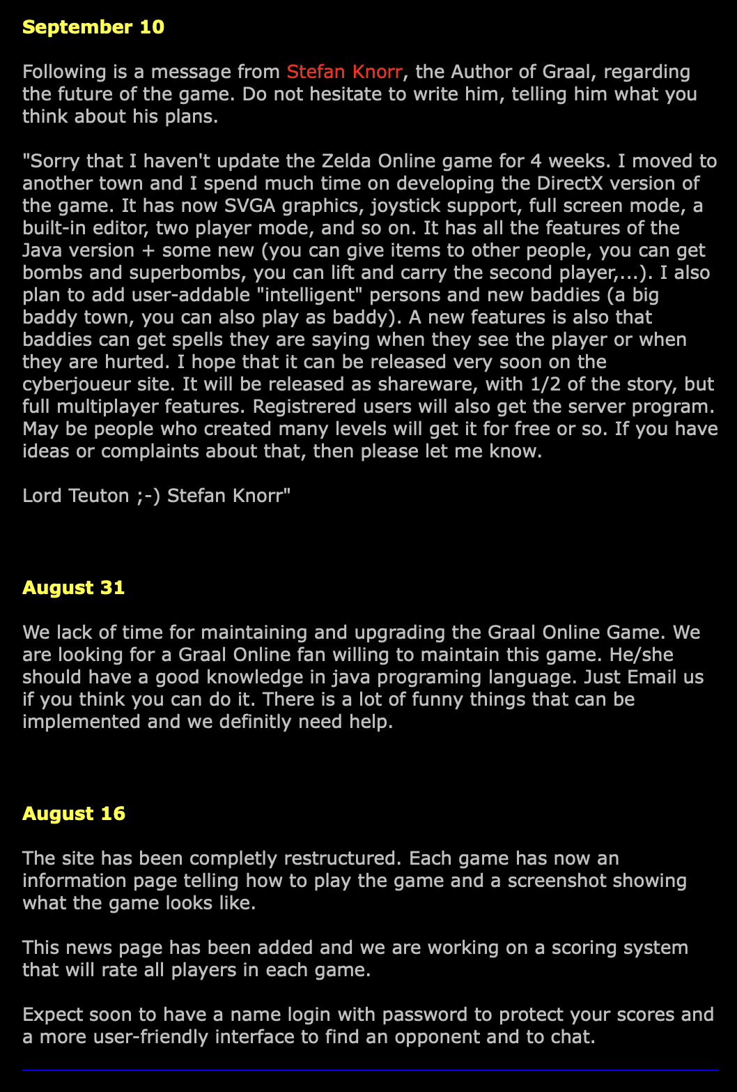 Cyberjoueur • First Official Graal Online News