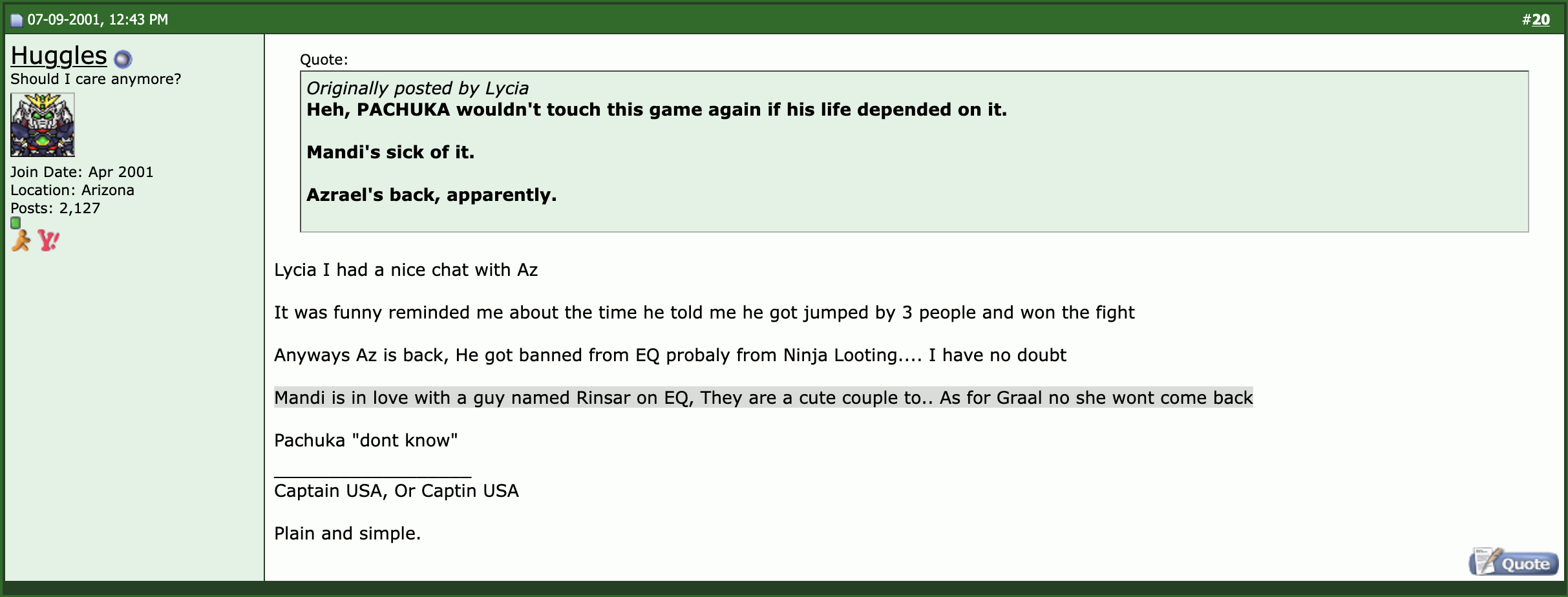 Captain USA Claims Mandi Moved On to Dating Rinsar While Trentazra Was Banned
