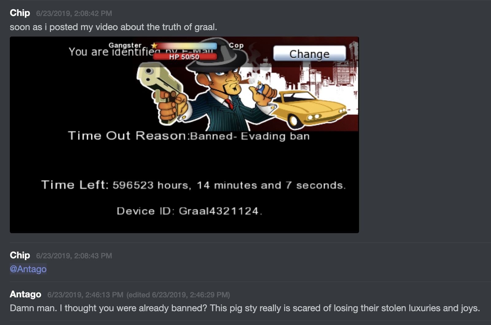 Screenshot taken from an archived copy of the 2019 Mongerz Discord server.