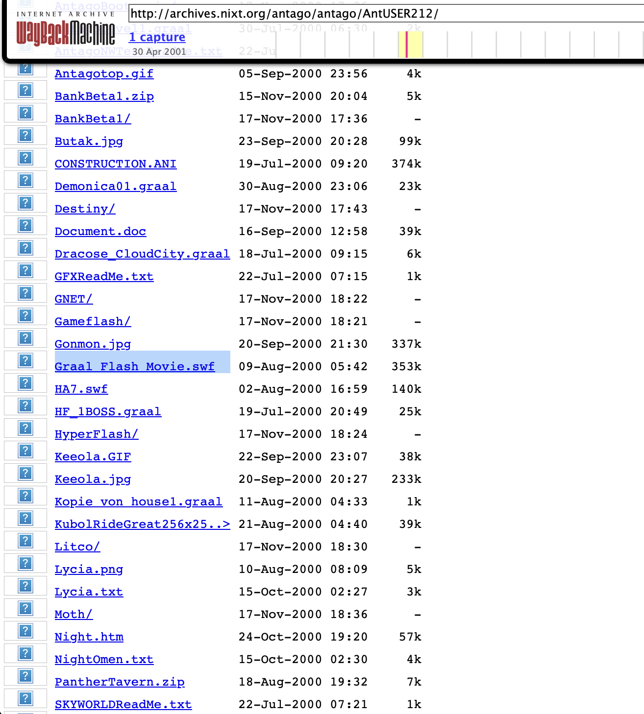 Nixt.org • Antago's Leaked Hard Drive • Graal Flash Movie